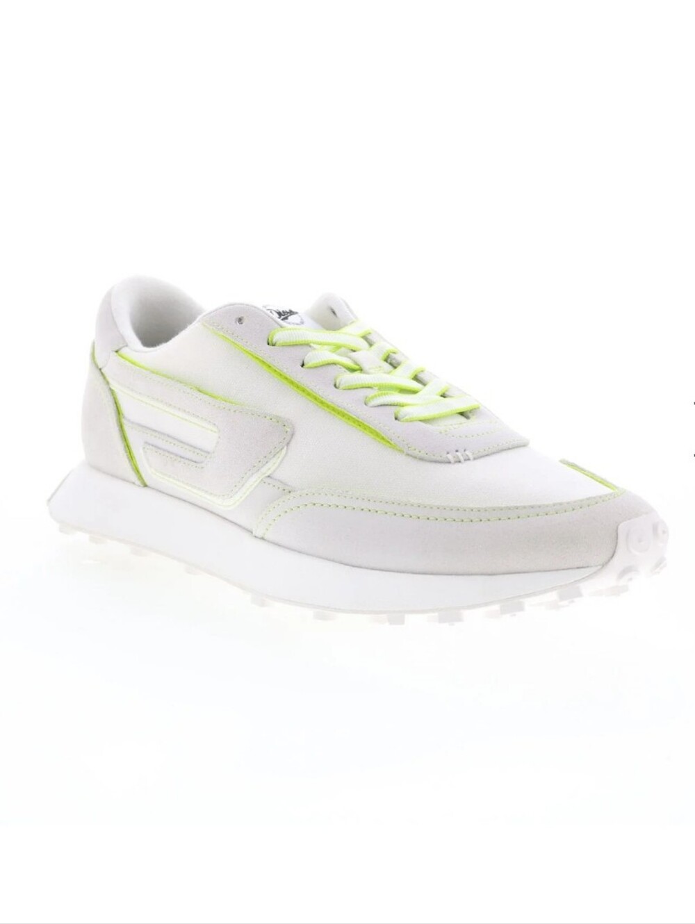 Diesel S-Racer LC X Sneakers, White And Lime Green, Size 12.5, New In Box